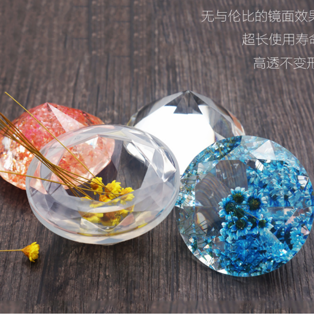 High quality Diamond Flexible silicone mold for resin DIY dried flower specimen pendant 