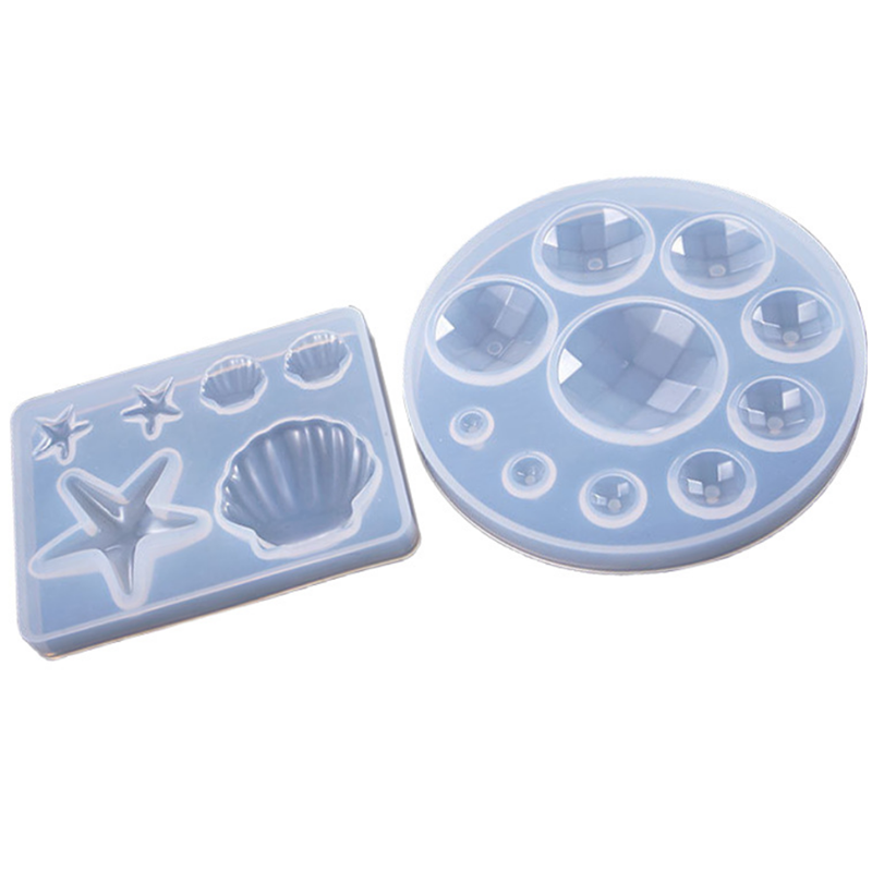 Round Gemstone Starfish Shell Silicone Mold For DIY Resin Epoxy Handicraft Arts