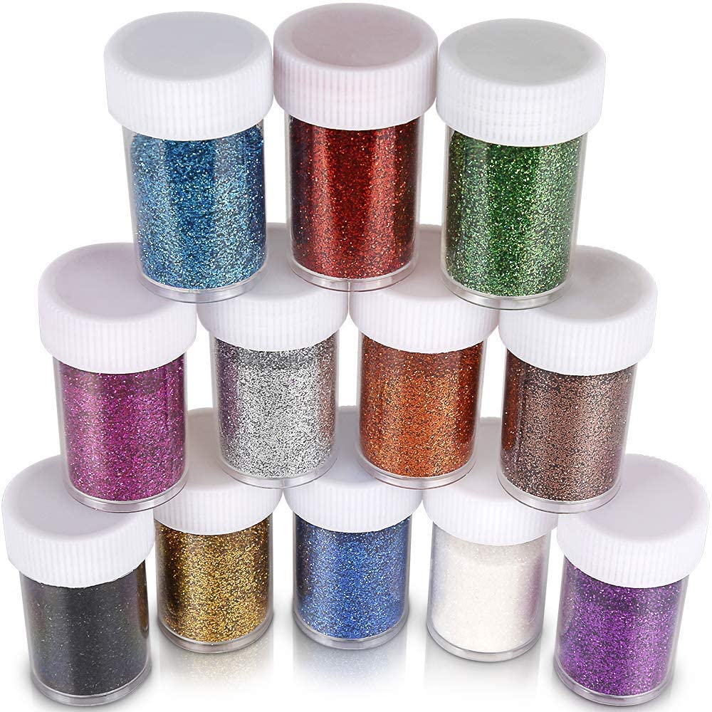 WoodArtSupply Glitter, Fine Glitter for Resin, Set of 32 Colors Glitter, Extra Fine Resin Glitter Powder, Craft Glitter for Epoxy Resin, Assorted Body Face Hair
