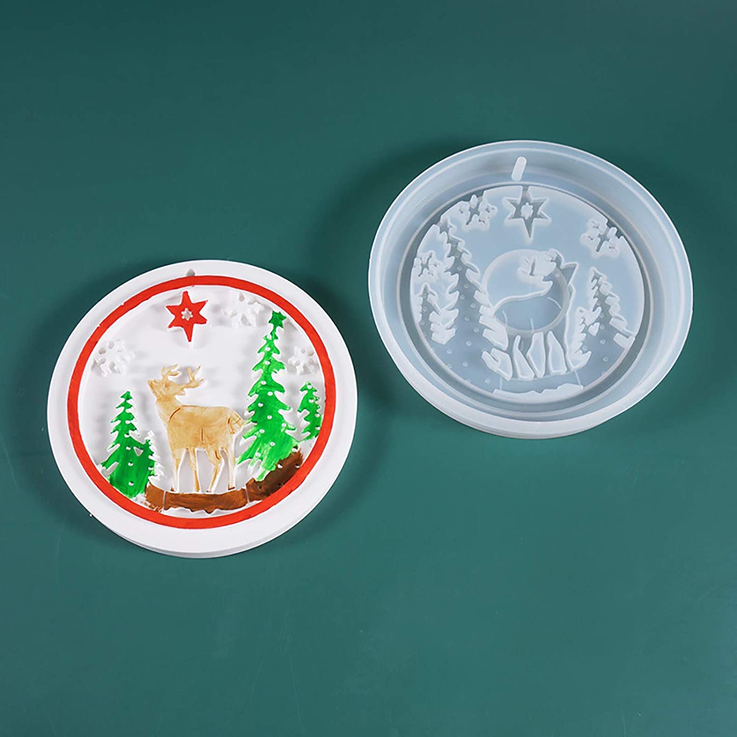 Christmas tree Elk Christmas themed pendant silicone mold decoration Merry Christmas Pattern, DIY Gifts for Friends at Christmas