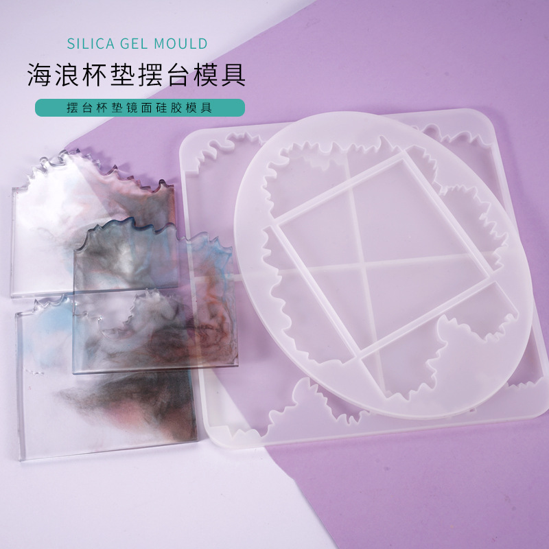 Resin Coaster Molds, Silicone Molds for Epoxy Resin, Irregular Agate Cup Mats Resin Molds,Wpoxy Resin,Home Decoration