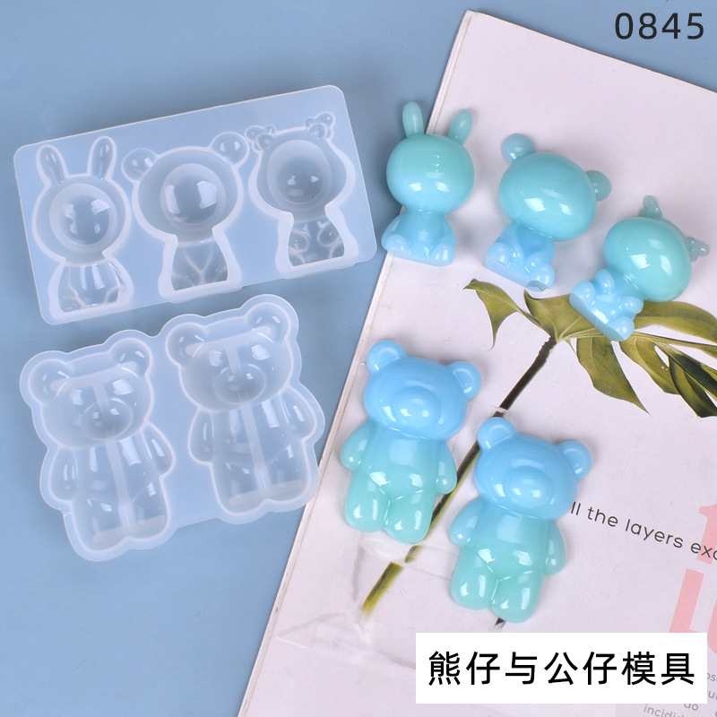 DIY bear doll cute three-dimensional accessories silicone mold