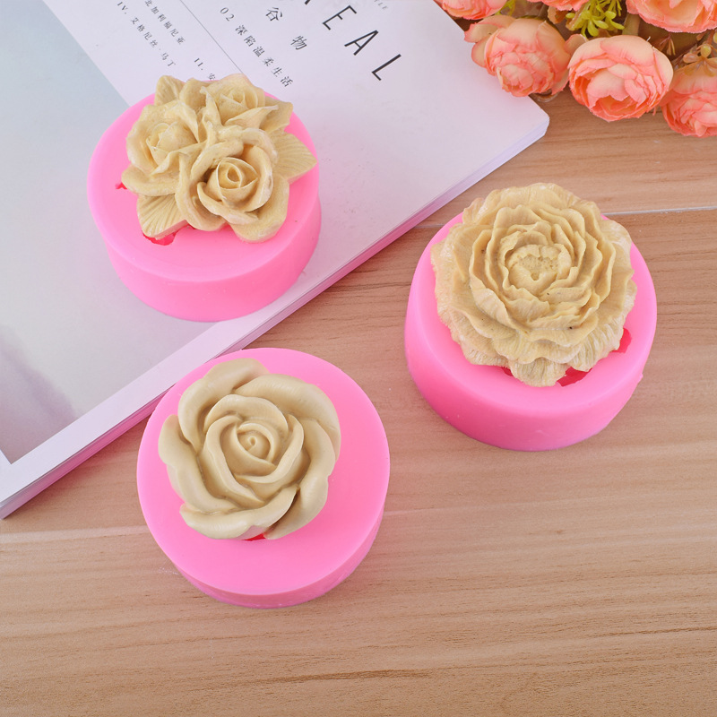 Flower rose carnation peony handmade soap silicone mold DIY chocolate fondant cake decoration mold