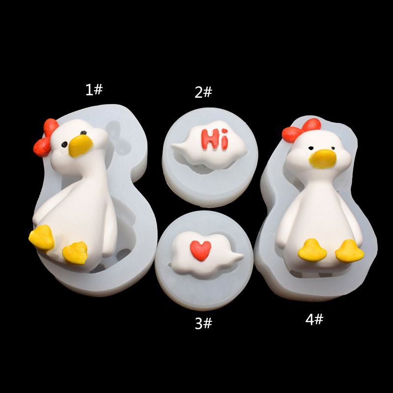 Bowknot refueling duck love fondant silicone mold DIY aromatherapy plaster mold 
