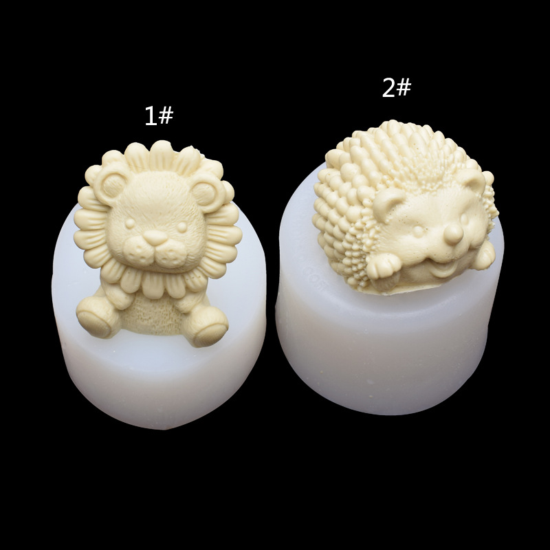 Lion hedgehog animal silicone mold pudding mousse cake DIY car decoration decorating module