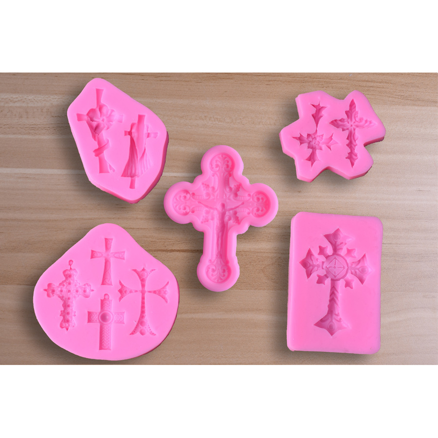 5 Jesus Cross fondant silicone mold diy chocolate cake decoration dry Pace resin baking mold