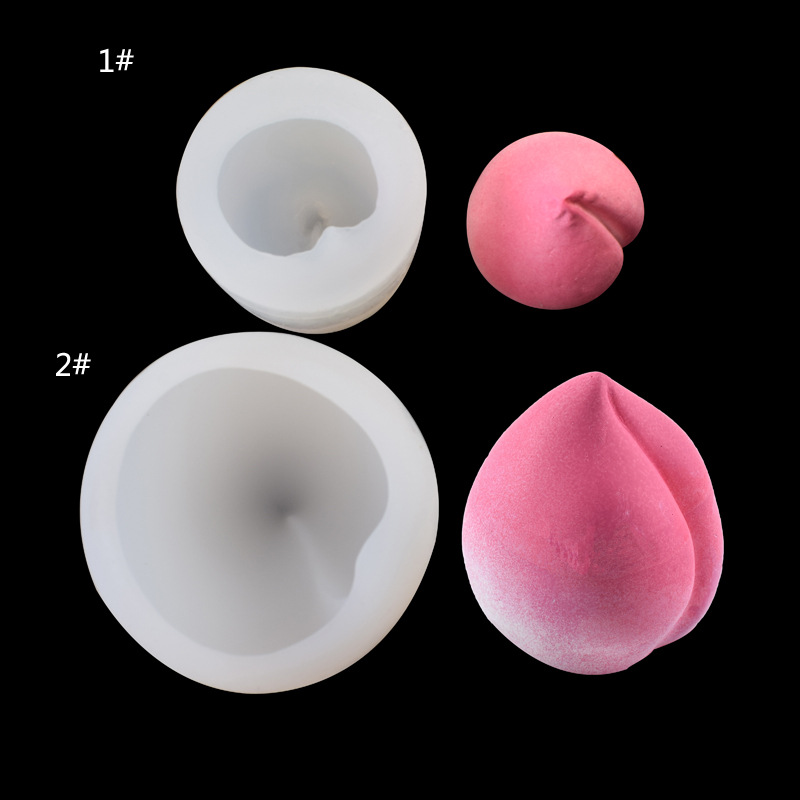 Peach fruit three-dimensional silicone mold cake DIY soap candle furnishing hot pot oil mold