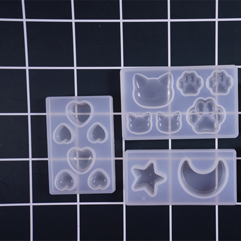 Diy cat bear paw love Star moon silicone accessories silicone mold pendant mold silicone mold