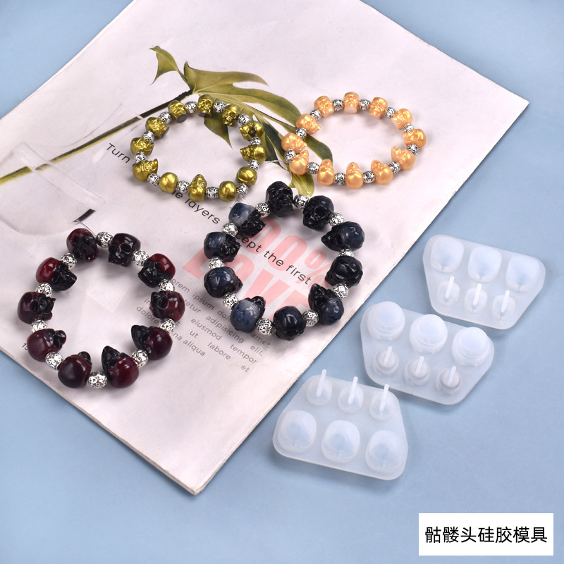 Diy crystal resin mold pirate civilian gentleman skeleton bracelet silicone mold jewelry