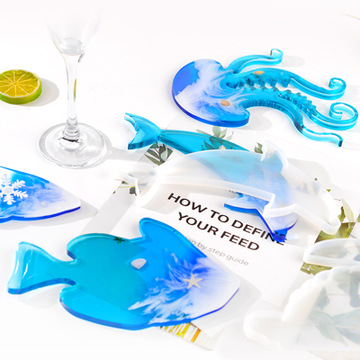 Diy crystal resin mould Marine life coasters mould Silicone resin combination set turtles silicone molds