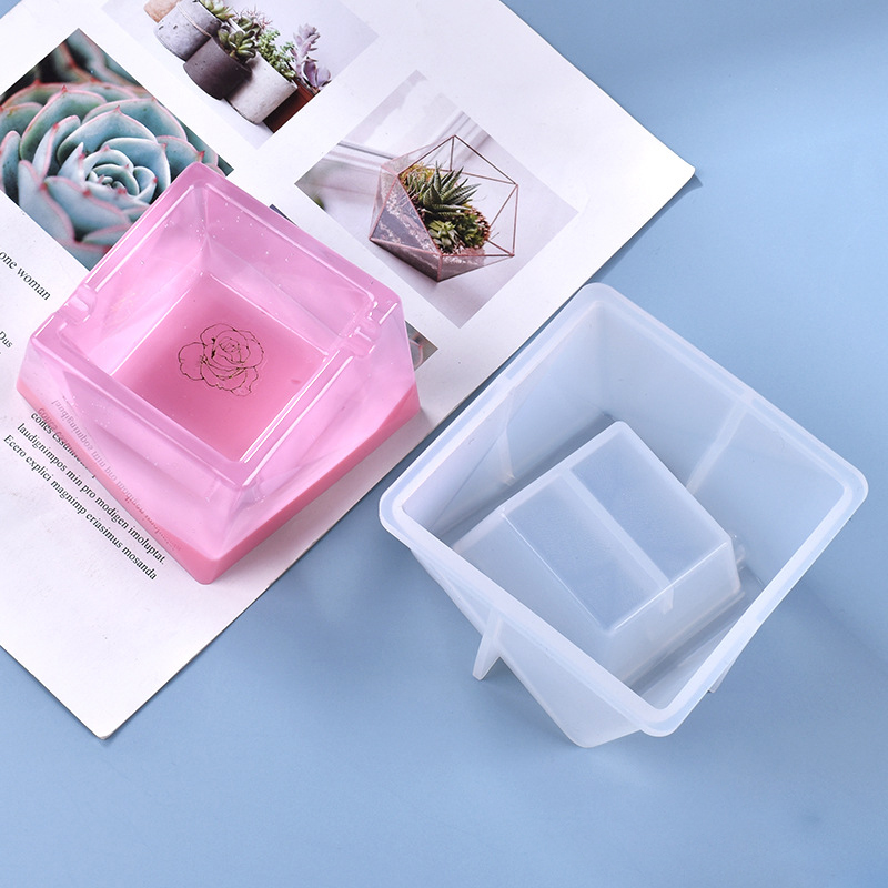 New DIY crystal resin mold irregular ashtray storage box silicone mold wholesale