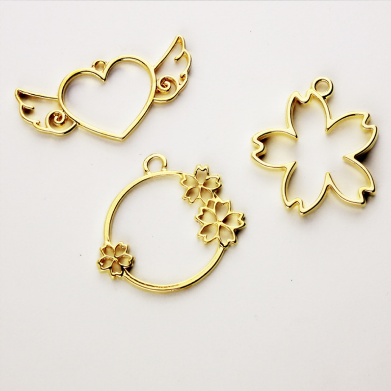  Heart Wing Petal Hollow  Alloy Metal Frame for UV Resin Filling