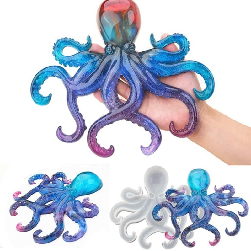 Octopus Epoxy Resin Molds,Halloween Decor Mold,Large Animals Silicone Resin Molds for Wall Hanging, Decoration,Christmas Gifts