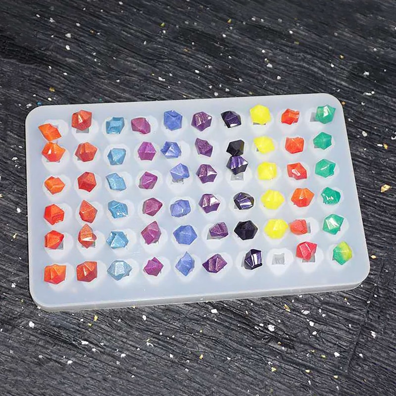 Mold Resin Craft Makes 60 Crystals - Small Crystal Stones Silicone Mold for Resin - Candles Soap Ice Cube Jewelry - 1 Unique Shapes