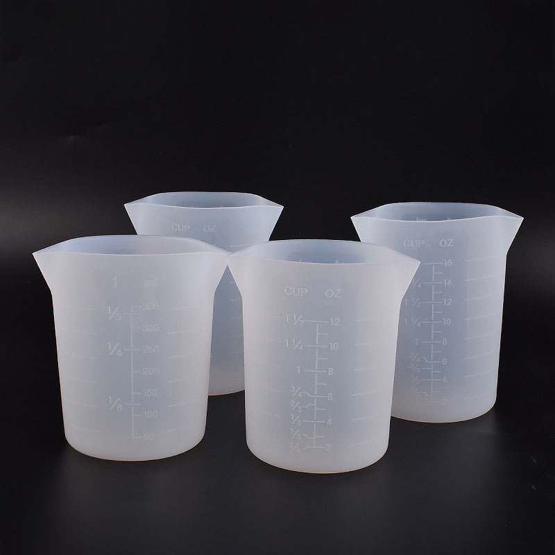New 350ML 450ML Silicone Measuring Cups, Resin Non-Stick Mixing Cups for Jewelry Precise Scale Glue Capacity Mould
