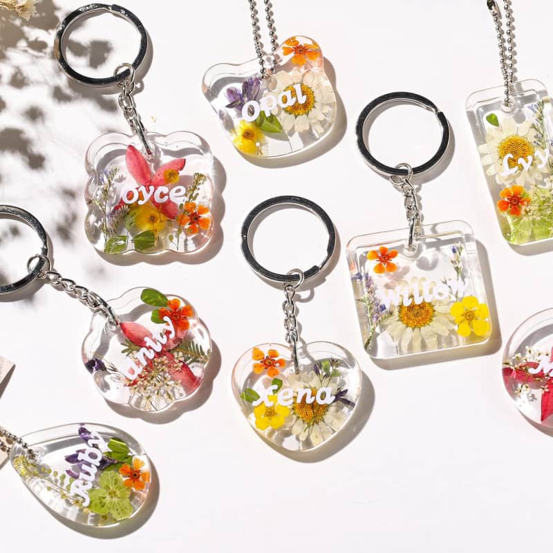 Keychain Resin Molds Silicone with Hole, 16 Cavities Resin Jewelry Mold for Keychain Pendant Jewelry Making