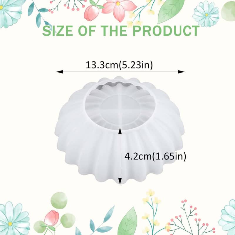 Resin Molds for Bowl, 5.24 x 1.65 inches Flower Tray Silicone Molds for Resin DIY Jewelry Holder Trinket Container Box Candle Holder