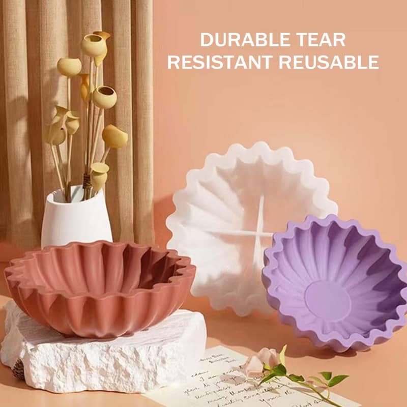 Resin Molds for Bowl, 5.24 x 1.65 inches Flower Tray Silicone Molds for Resin DIY Jewelry Holder Trinket Container Box Candle Holder