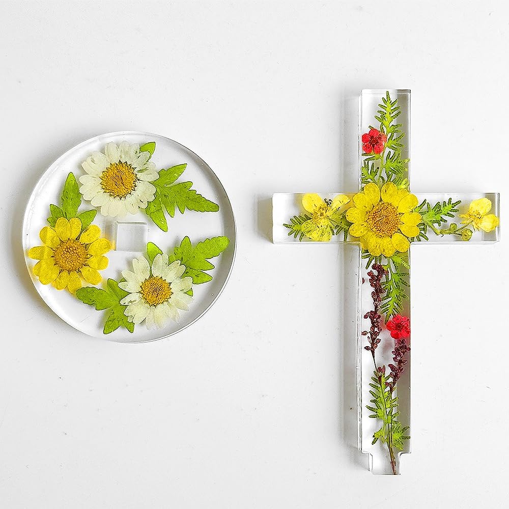 5'' Standing Cross Silicone Mold with Base, Crucifix Mold for Epoxy Resin