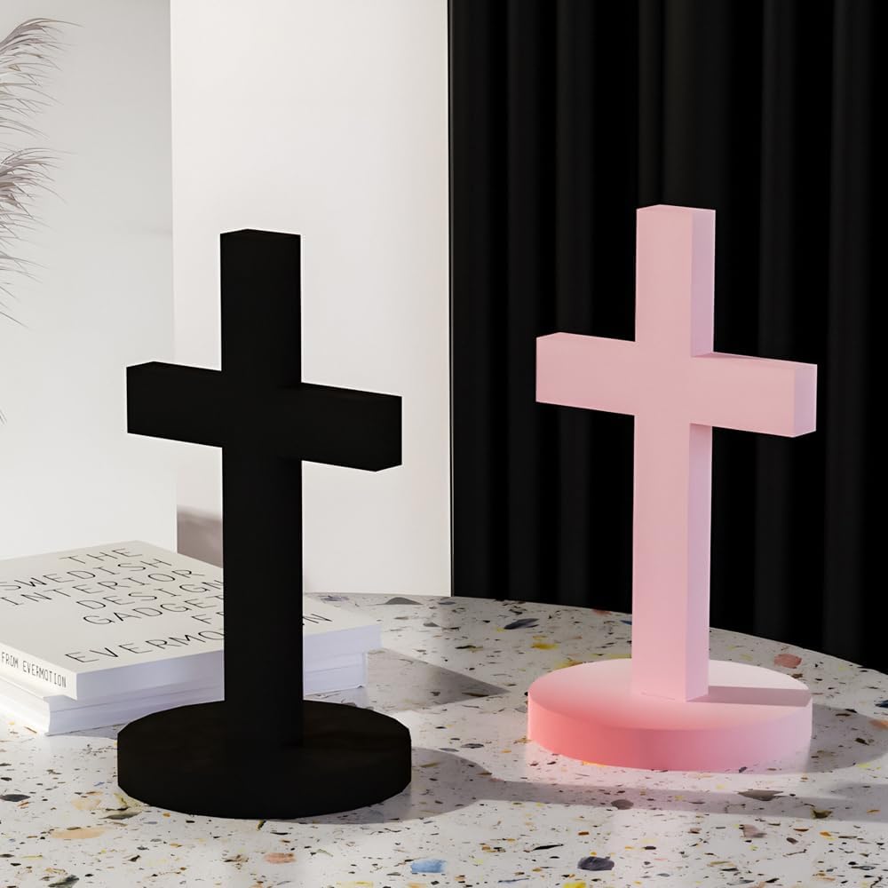 5'' Standing Cross Silicone Mold with Base, Crucifix Mold for Epoxy Resin