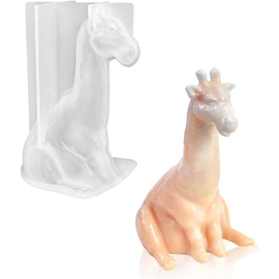 4.7'' 3D Giraffe Mold, Flexible Animal Silicone Mold for Resin, Clay, Candle, Plaster and Soap