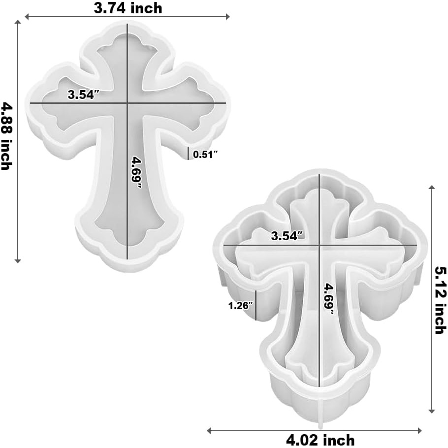 Fancy Cross Box Silicone Mold, Small Jar Storage Mold with Lid