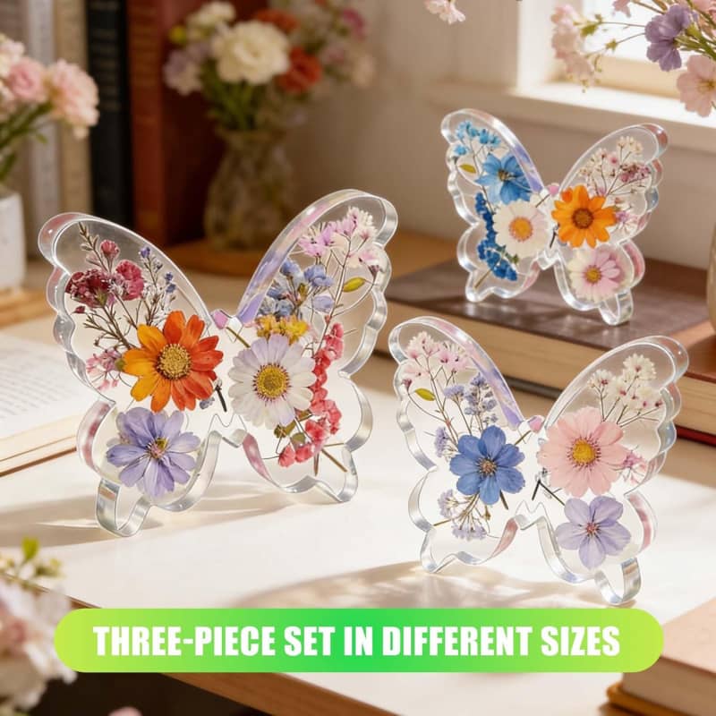 Butterfly Resin Molds, Butterfly Candle Molds Silicone, Flexible Effortless Demoldable Epoxy Molds for Resin Casting, Soap, Candle, Flowers Preservation