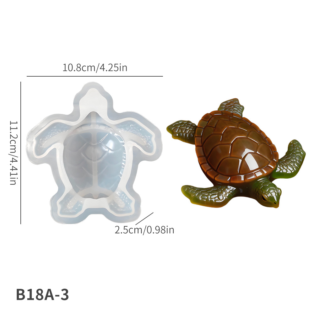 3ps Turtle Frog and Lizard Shapes Silicone Molds for Epoxy Resin 3D Lifelike Animal Molds DIY Art Craft Resin Casting Home Decoration