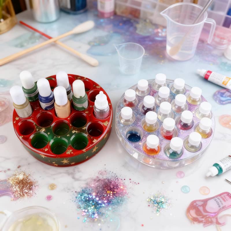 Resin Pigment Organizers Resin Mold, Multi-Slot Resin Colorant Rack Silicone Casting Mould, Jewelry Dye Essential Oils Storage Holder Mold,Home Decor
