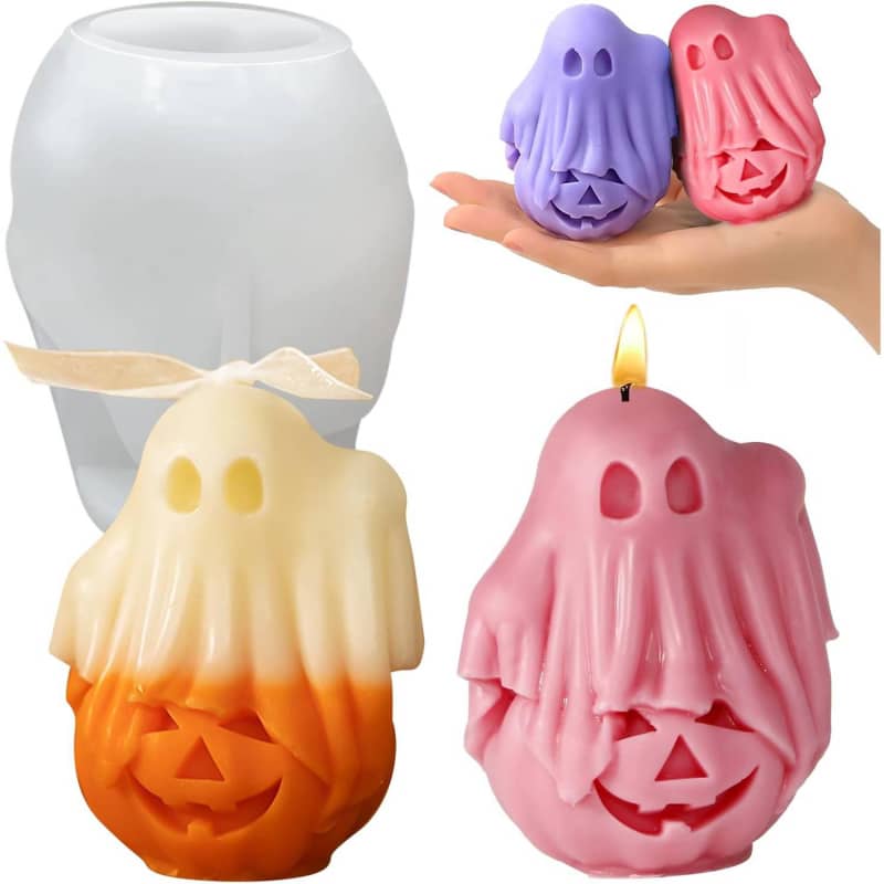 New Cute Ghost Pumpkin Silicone Molds for Halloween Epoxy Resin Casting Aromatherapy Candle Soap Making Home Art Crafts Decor