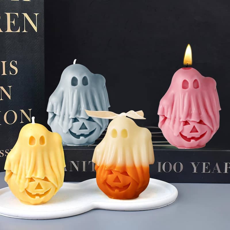New Cute Ghost Pumpkin Silicone Molds for Halloween Epoxy Resin Casting Aromatherapy Candle Soap Making Home Art Crafts Decor