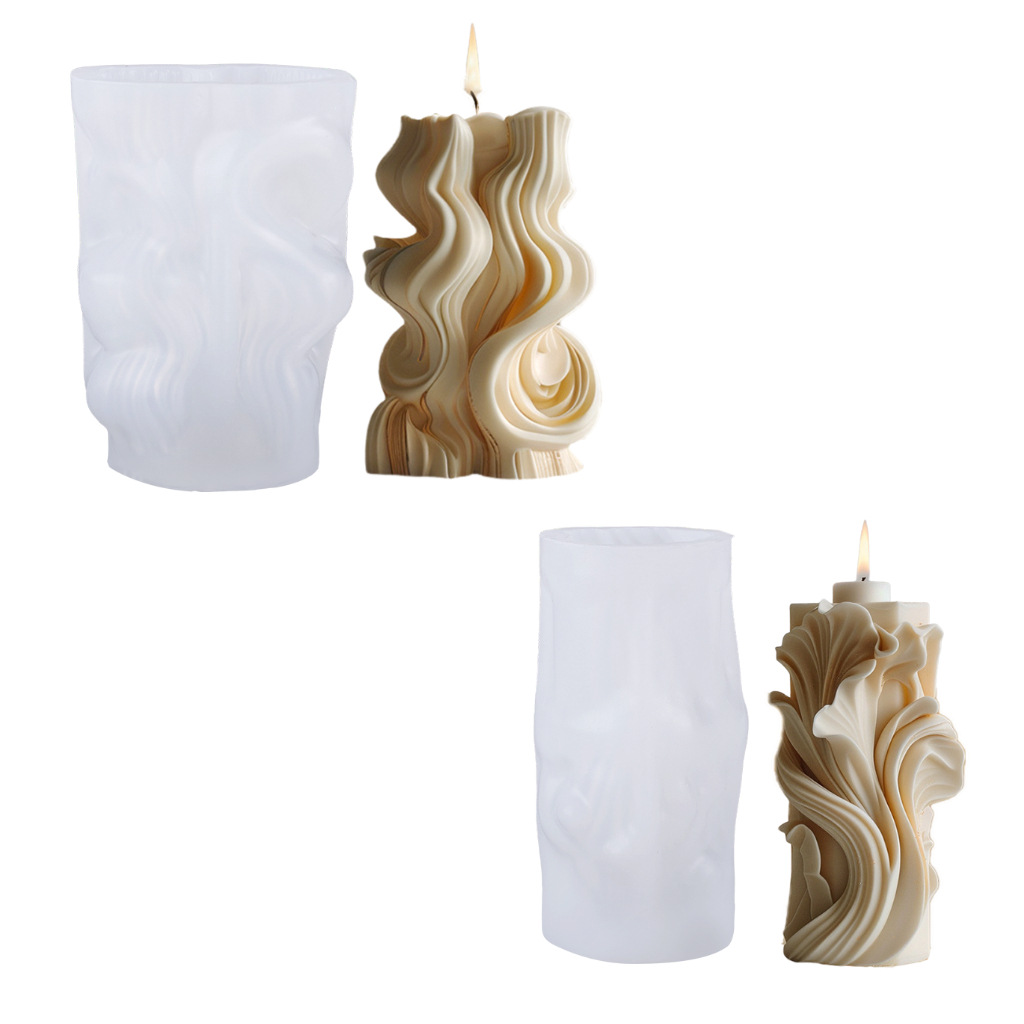 Best-selling wave-shaped fragrance-scenting candle silicone mold, DIY fragrance-enhancing stone decorative silicone mold