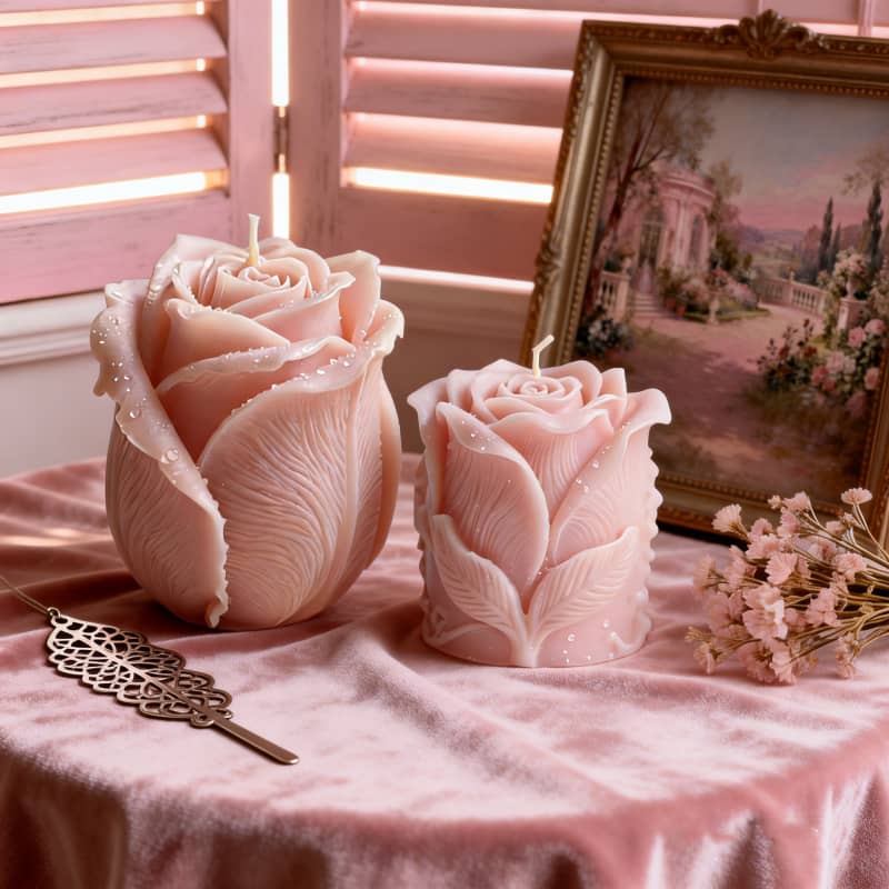 Rose candle scented wax candle silicone mold DIY artificial rose mold wholesale Valentine's Day flower decorative silicone mold