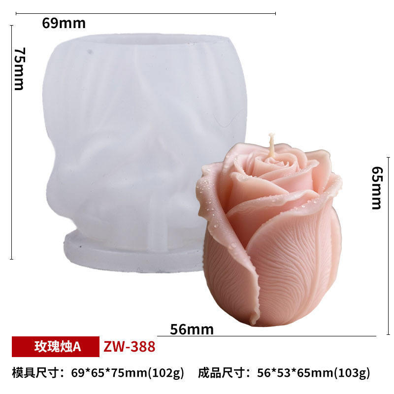 Rose candle scented wax candle silicone mold DIY artificial rose mold wholesale Valentine's Day flower decorative silicone mold