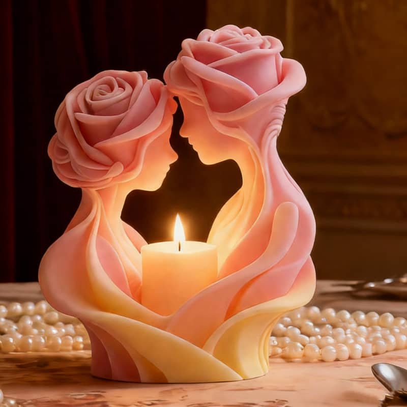 Rose Love Scented Candle Silicone Mold DIY Valentine's Day Gift Decoration Mold Wedding Diffuser Stone