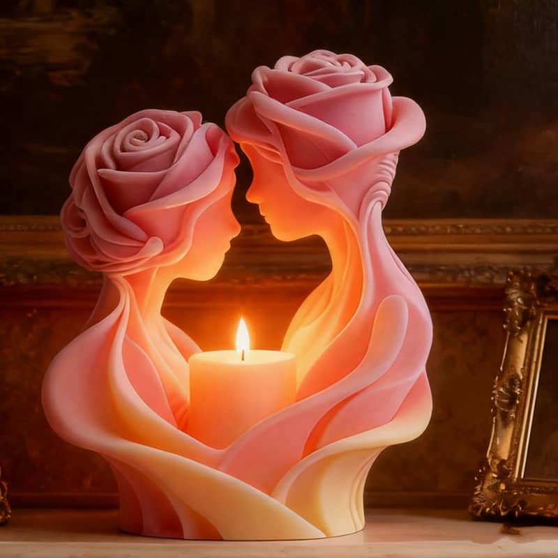 Rose Love Scented Candle Silicone Mold DIY Valentine's Day Gift Decoration Mold Wedding Diffuser Stone