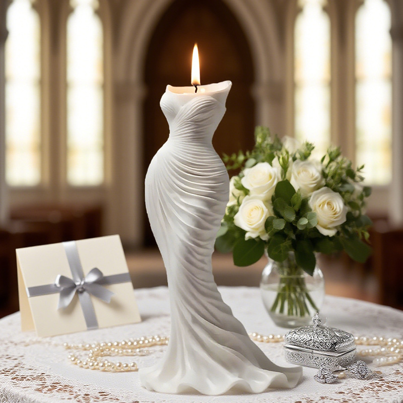 Silk skirt fragrance-scented candle silicone mold DIY wedding candle creative decorative 3D mold