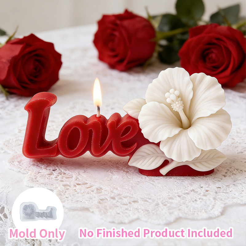 Three-dimensional letter-shaped Sumo flower candle silicone mold DIY resin application mold scented candle gypsum mold