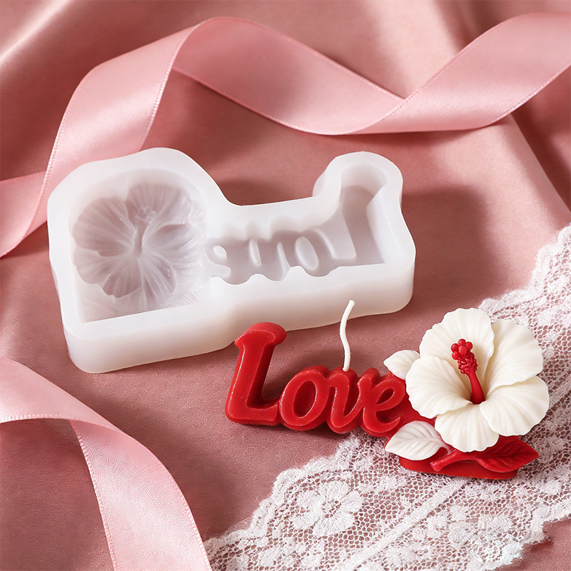Three-dimensional letter-shaped Sumo flower candle silicone mold DIY resin application mold scented candle gypsum mold