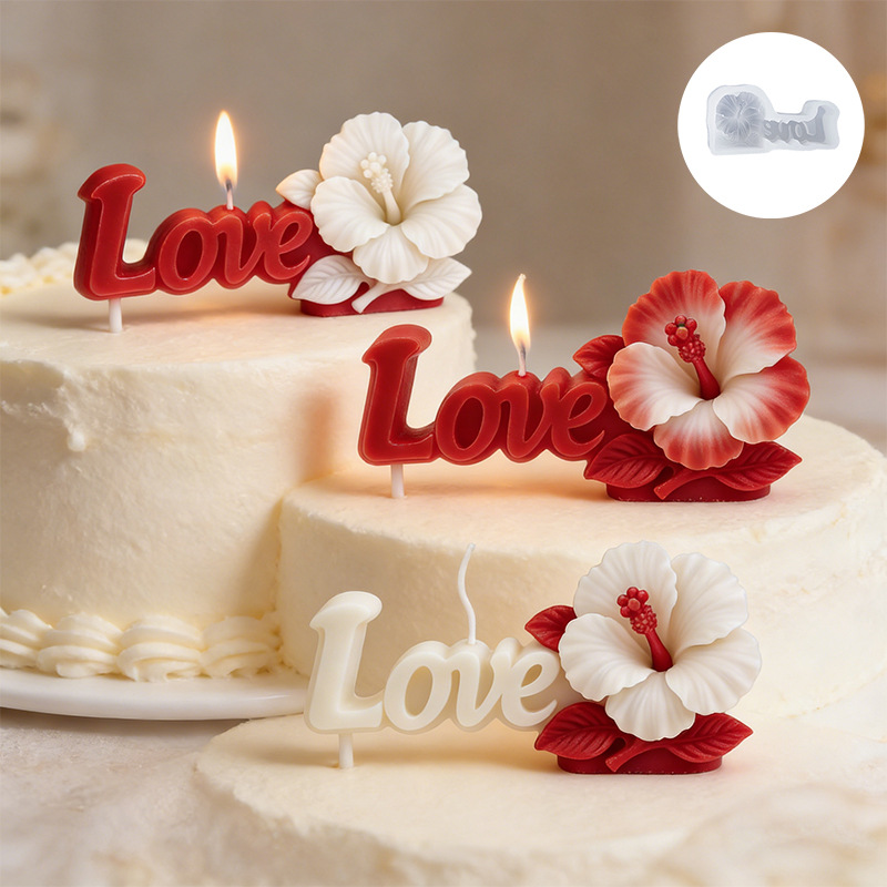 Three-dimensional letter-shaped Sumo flower candle silicone mold DIY resin application mold scented candle gypsum mold