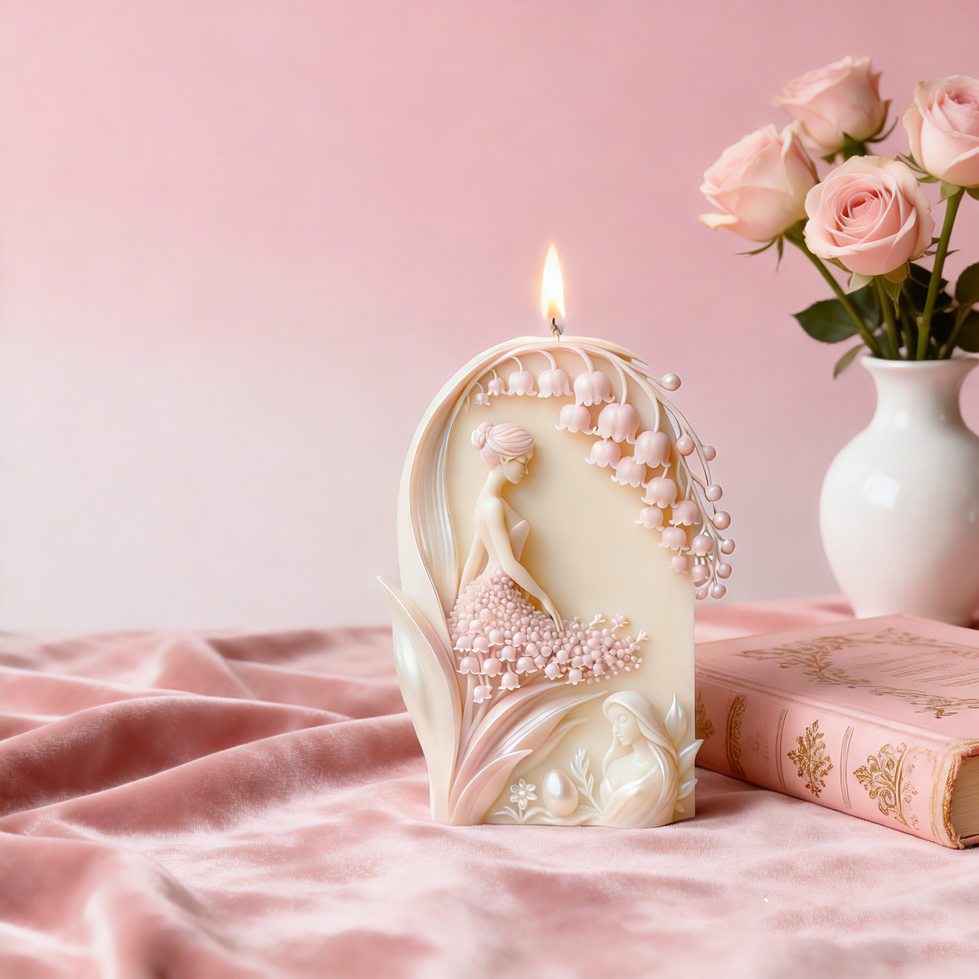 Lily Orchid Dreaming Scented Candle Aroma Decor Bedroom Gift Souvenir Silicone Mold DIY Handmade