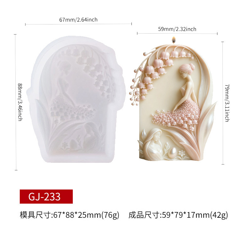 Lily Orchid Dreaming Scented Candle Aroma Decor Bedroom Gift Souvenir Silicone Mold DIY Handmade