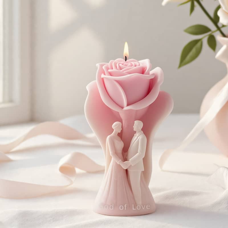 Rose Promise Scented Candle Silicone Mold DIY Valentine's Day Gift Decoration Mold Wedding Diffuser Stone