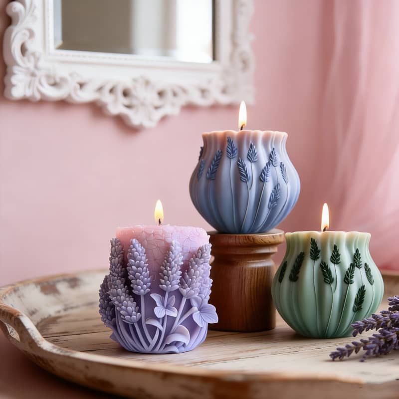 Lavender series scented candle silicone mold for DIY plant creative candles - easy demolding silicone mold