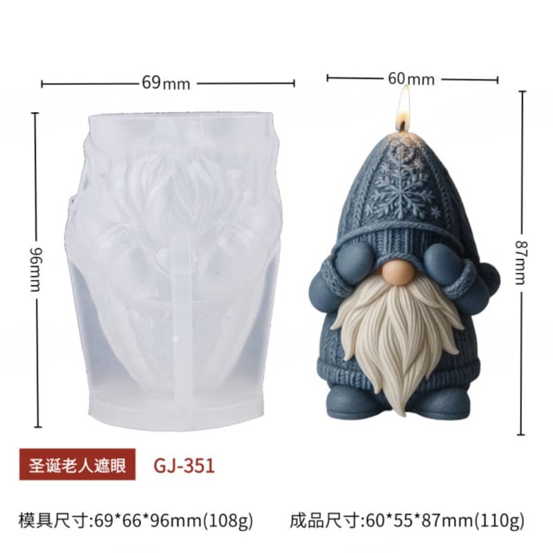 New style Santa Claus scented candle silicone mold DIY handmade gypsum diffuser stone silicone mold