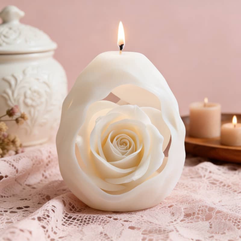Rose flower ball fragrance-scented candle silicone mold DIY three-dimensional rose flower spherical fragrance display baking mold