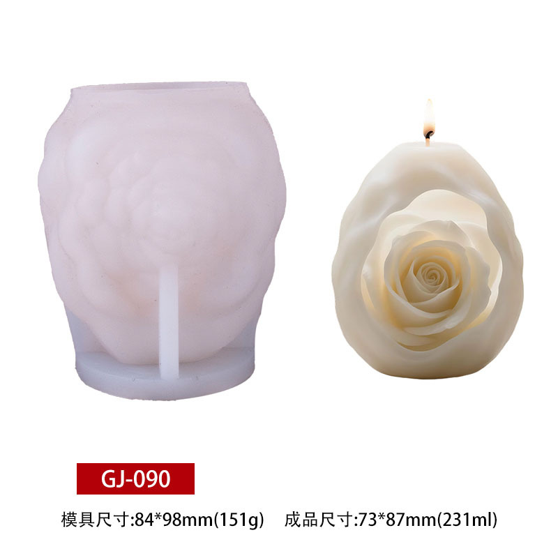Rose flower ball fragrance-scented candle silicone mold DIY three-dimensional rose flower spherical fragrance display baking mold