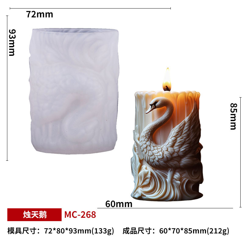 Candle Swan Scented Candle Silicone Mold DIY Swan Carving Art Candle Animal Handmade Gift