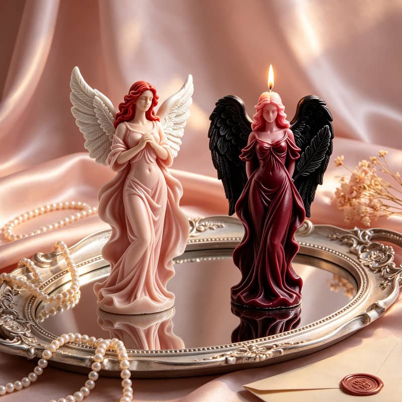 Factory wholesale Dreamy Wings Goddess Scented Candle Silicone Mold, DIY Diffuser Stone Decorative Ornament Molding Tool