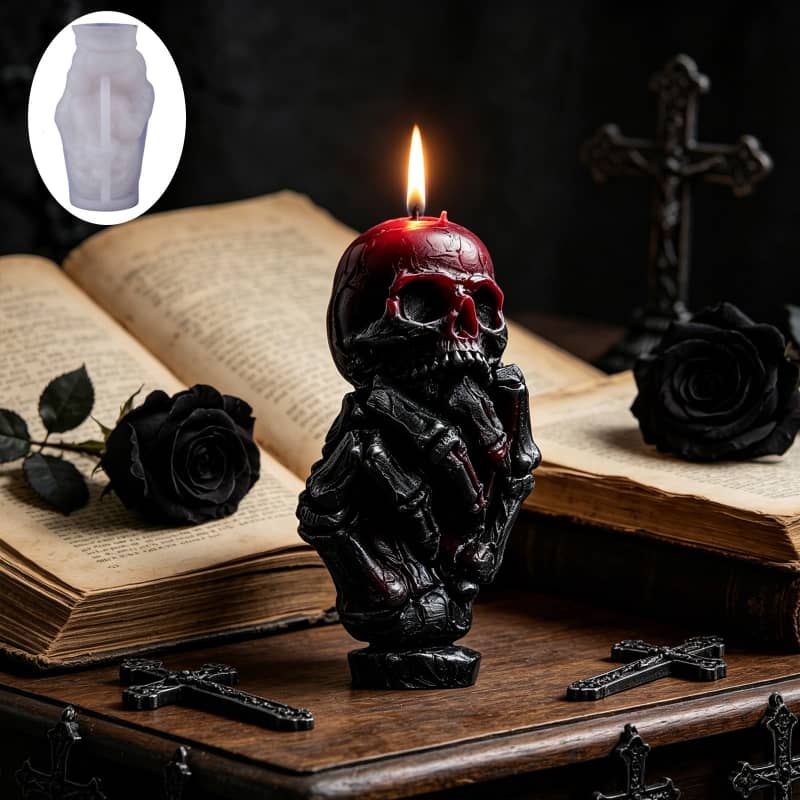 Bone Hand Series Fragrance Candle Silicone Mold DIY Halloween Skull Candle Horrifying Skeleton Hand Mold